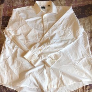 Formal button down white collar long sleeve shirt